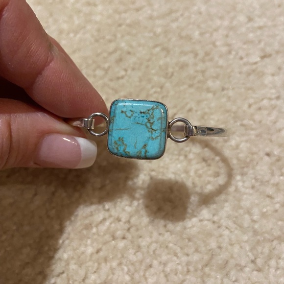 Turquoise sterling cuff bracelet size 6 - Picture 1 of 4